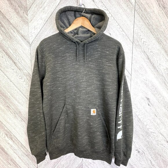 Carhartt Hoodie Mens Size Small Loose Fit Green Pullover Hooded Sweatshirt - Picture 1 of 5